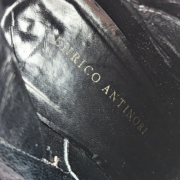 Enrico Antinori Women Smooth Grey Suede Dressy Mid Calf Round Boots Sz 7US EUR37 - Picture 6 of 12